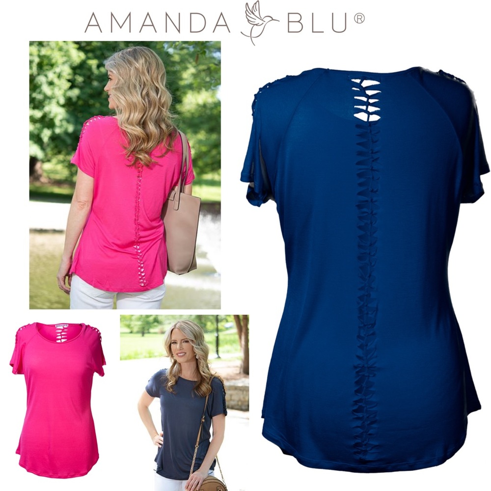 Amanda Blu Cut Out Hand Tied Tee Fitted T-shirt
